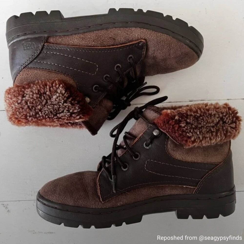 UGG Australia Brown Suede Sheep Skin Ankle Boots | Size 8